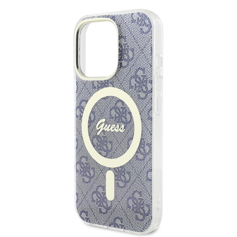 Coque MagSafe pour Apple iPhone 16, Guess, IML 4G, Bleue