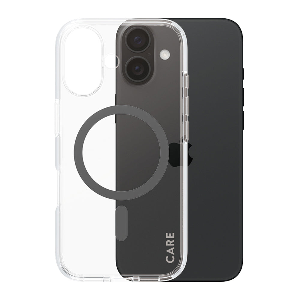 Coque MagSafe pour Apple iPhone 16, PanzerGlass, Care Urban Combat, Transparent Noir