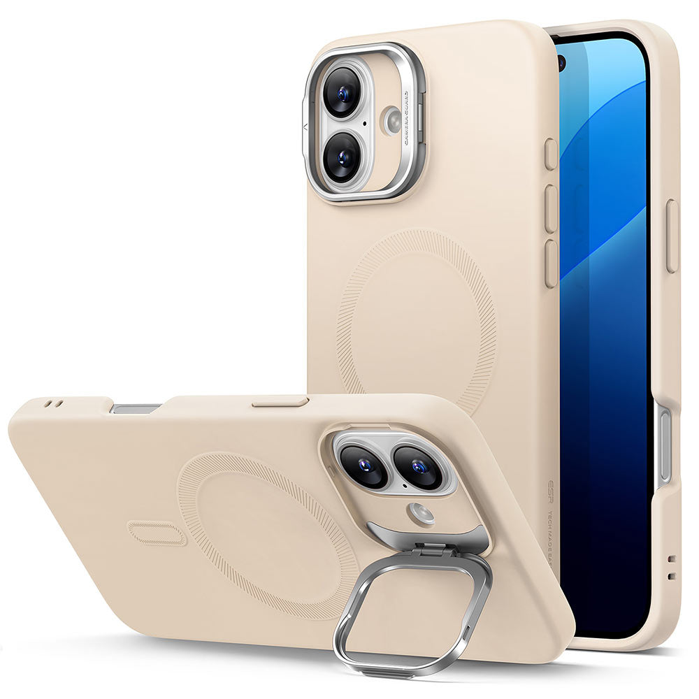 MagSafe Hülle für Apple iPhone 16 Plus, ESR, Cloud Soft Kickstand, Creme