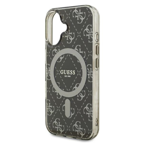 Étui MagSafe pour Apple iPhone 16 Plus, Guess, IML 4G Background, Marron