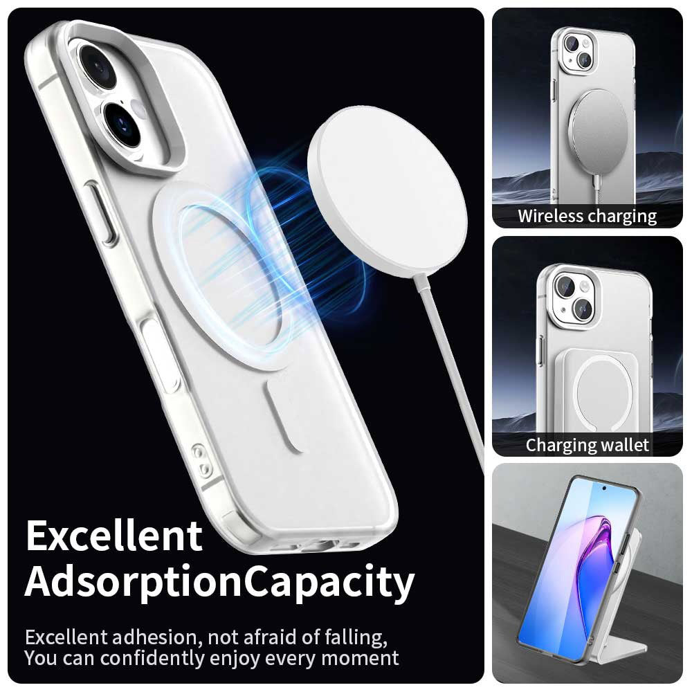 Coque MagSafe pour Apple iPhone 16 Plus, Techsuit, CandyCase, Blanche
