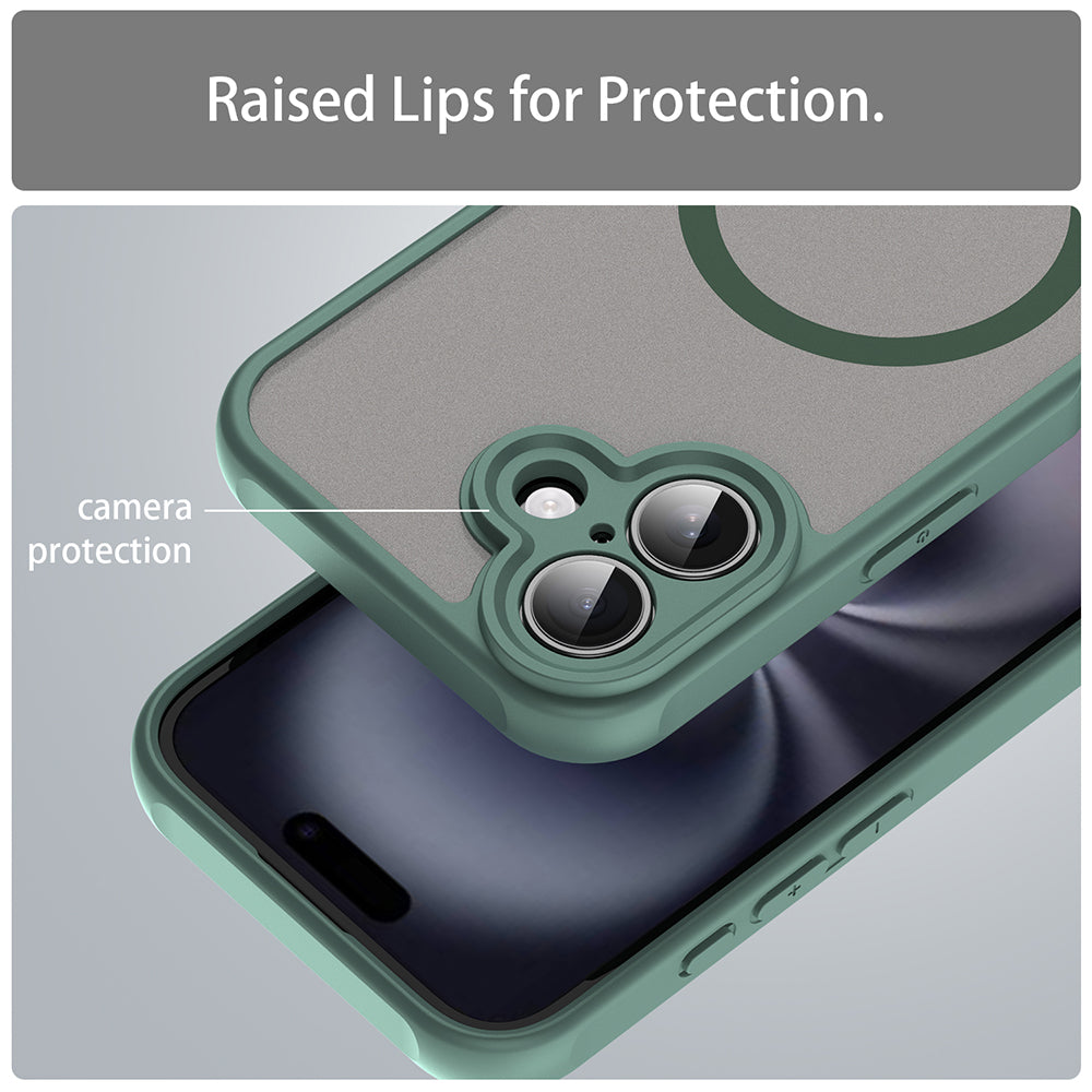 Coque MagSafe pour Apple iPhone 16 Plus, Techsuit, HaloFrost II, Vert