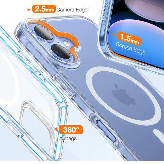 Coque MagSafe pour Apple iPhone 16 Plus, Torras, Diamond, Transparente
