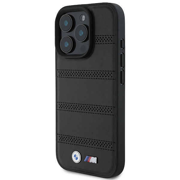 MagSafe Hülle für Apple iPhone 16 Pro, BMW, M Perforated And Stitched Line, Schwarz