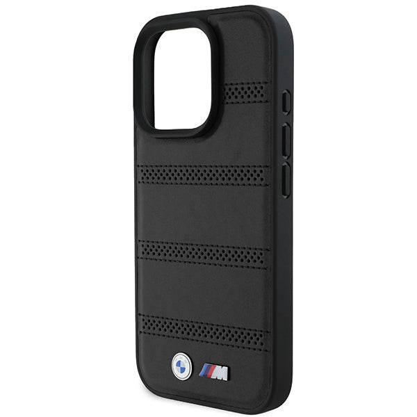 MagSafe Hülle für Apple iPhone 16 Pro, BMW, M Perforated And Stitched Line, Schwarz