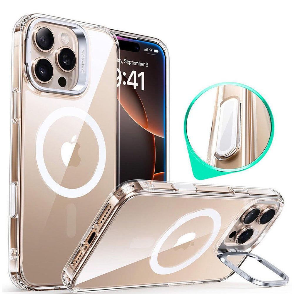 Coque MagSafe pour Apple iPhone 16 Pro, ESR, Classic Hybrid Kickstand Slide, Transparente