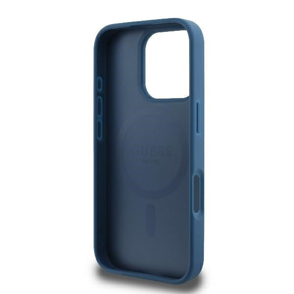 MagSafe Case for Apple iPhone 16 Pro, Guess, 4G Printed Stripes, Blue