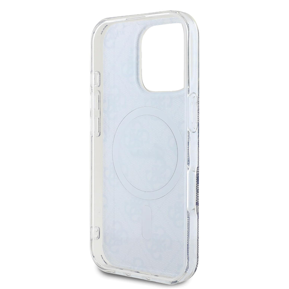 Coque MagSafe pour Apple iPhone 16 Pro, Guess, IML 4G, Bleue