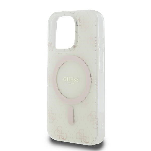 Étui MagSafe pour Apple iPhone 16 Pro, Guess, IML 4G Background, Blanc
