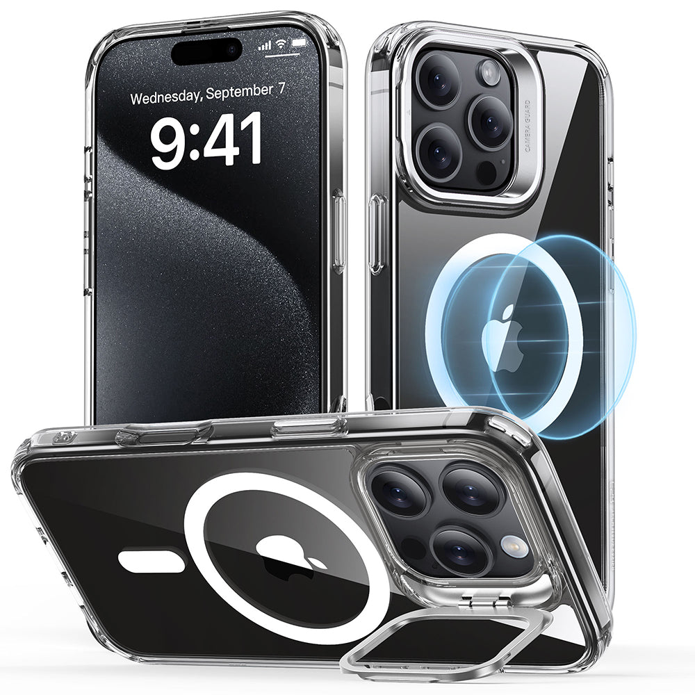 Coque MagSafe pour Apple iPhone 16 Pro Max, ESR, Classic Hybrid Kickstand, Transparente