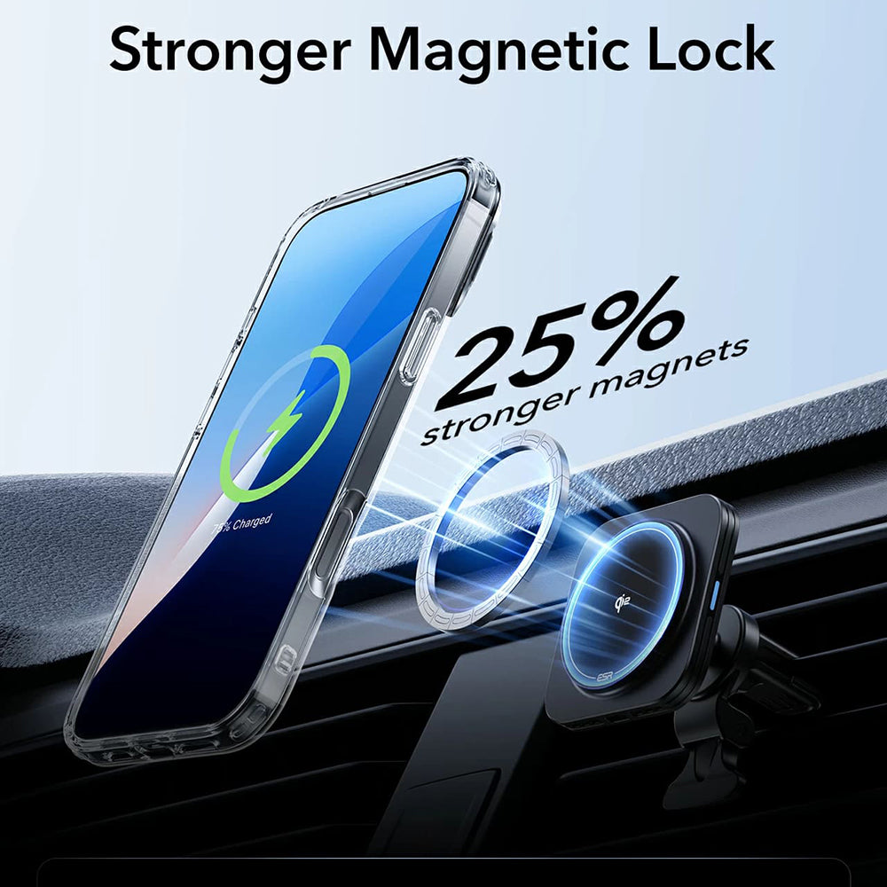 Coque MagSafe pour Apple iPhone 16 Pro Max, ESR, Classic Hybrid Kickstand, Transparente