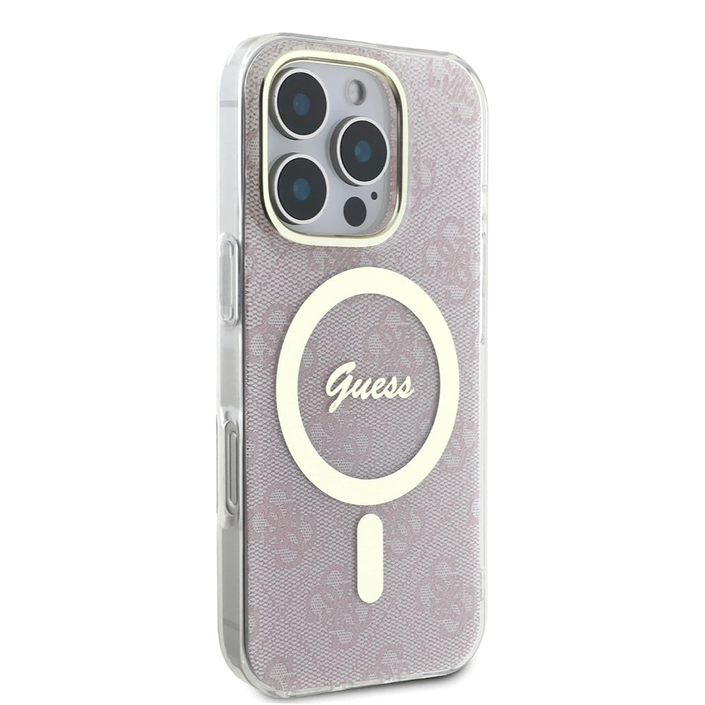 Étui MagSafe pour Apple iPhone 16 Pro Max, Guess, IML 4G, Rose
