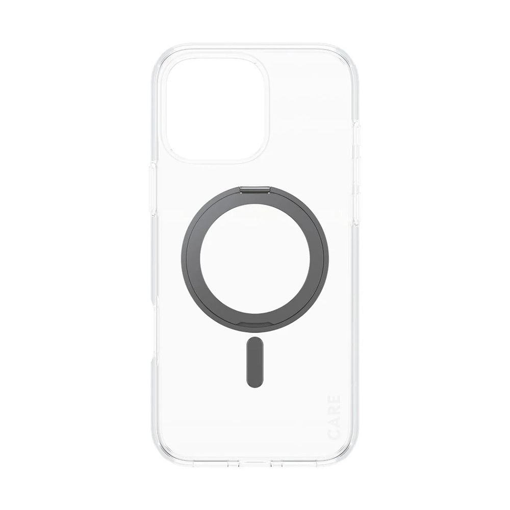 Coque MagSafe pour Apple iPhone 16 Pro Max, PanzerGlass, avec fonction support, Transparente Noire