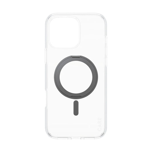 Coque MagSafe pour Apple iPhone 16 Pro Max, PanzerGlass, avec fonction support, Transparente Noire