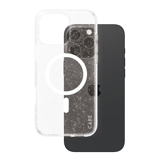 Coque MagSafe pour Apple iPhone 16 Pro Max, PanzerGlass, Care Urban Combat Star Lit, Transparente Blanche