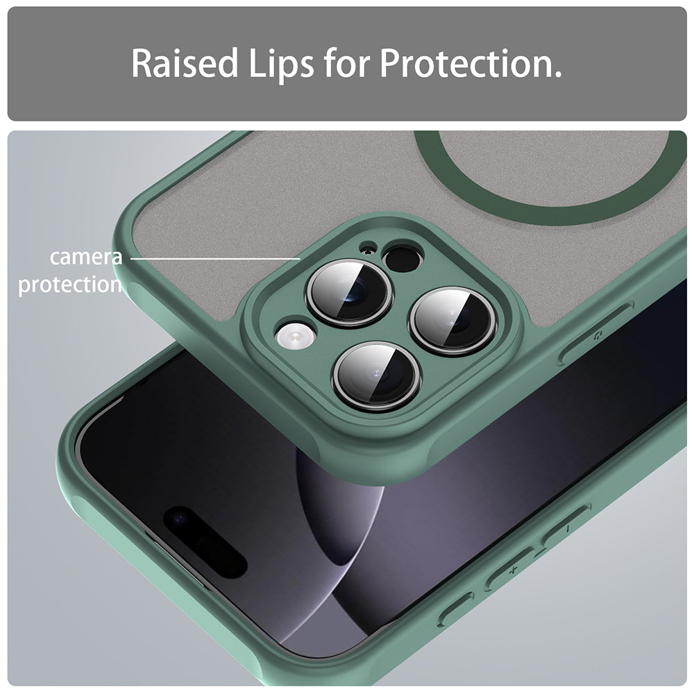 Coque MagSafe pour Apple iPhone 16 Pro Max, Techsuit, HaloFrost II, Vert