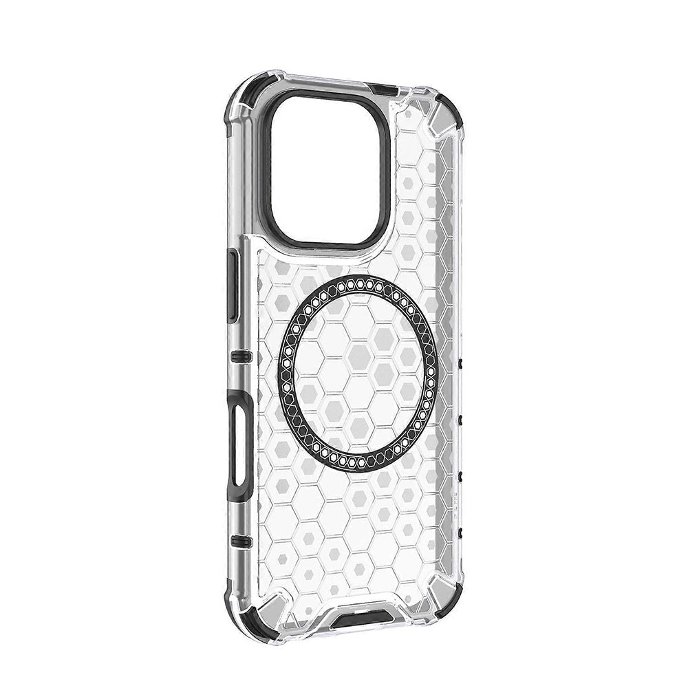 Coque MagSafe pour Apple iPhone 16 Pro Max, Techsuit, HoneyComb Shield, Blanche