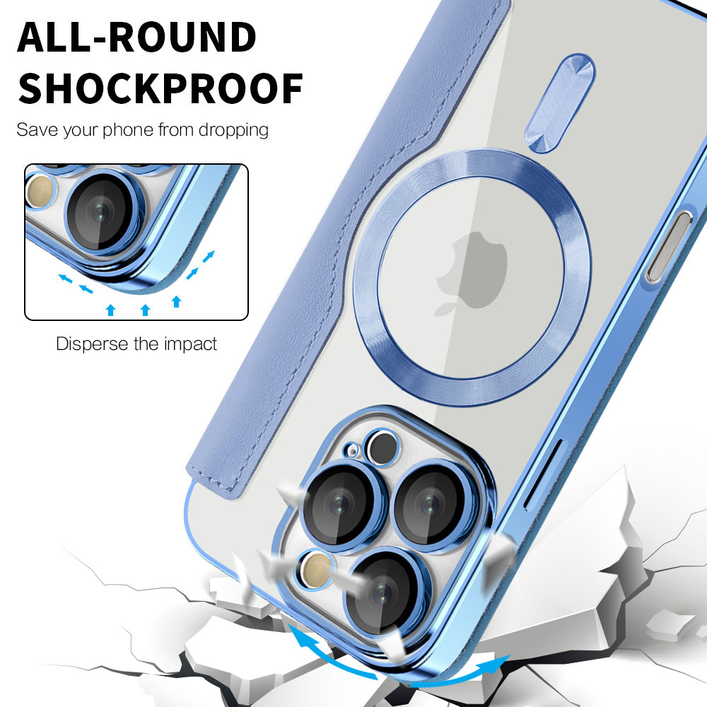 Coque MagSafe pour Apple iPhone 16 Pro Max, Techsuit, SmartMag Book, Bleu