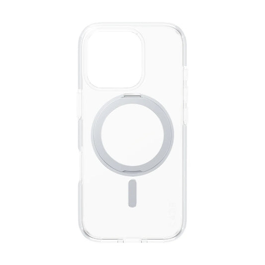 Coque MagSafe pour Apple iPhone 16 Pro, PanzerGlass, avec fonction support, Transparente Argentée