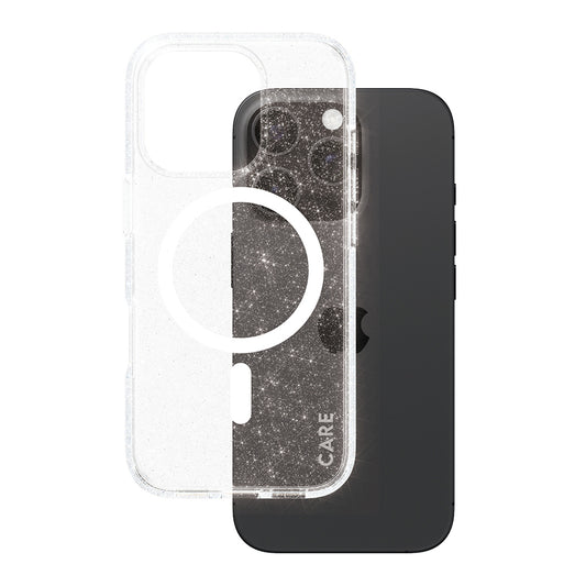 Coque MagSafe pour Apple iPhone 16 Pro, PanzerGlass, Care Urban Combat Star Lit, Transparente Blanche