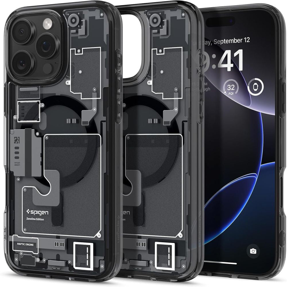 Coque MagSafe pour Apple iPhone 16 Pro, Spigen, Ultra Hybrid Zero One, Noir Mat ACS08135