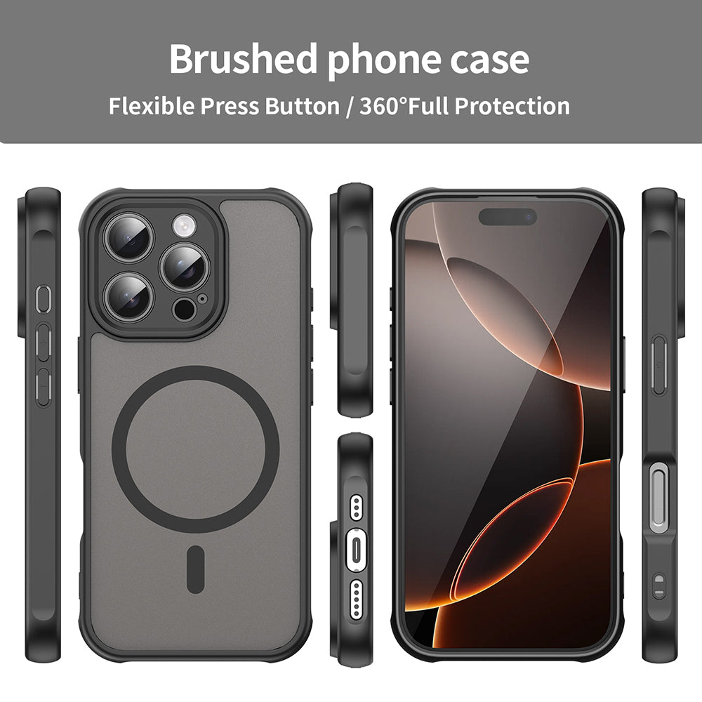 Coque MagSafe pour Apple iPhone 16 Pro, Techsuit, HaloFrost II, Noire