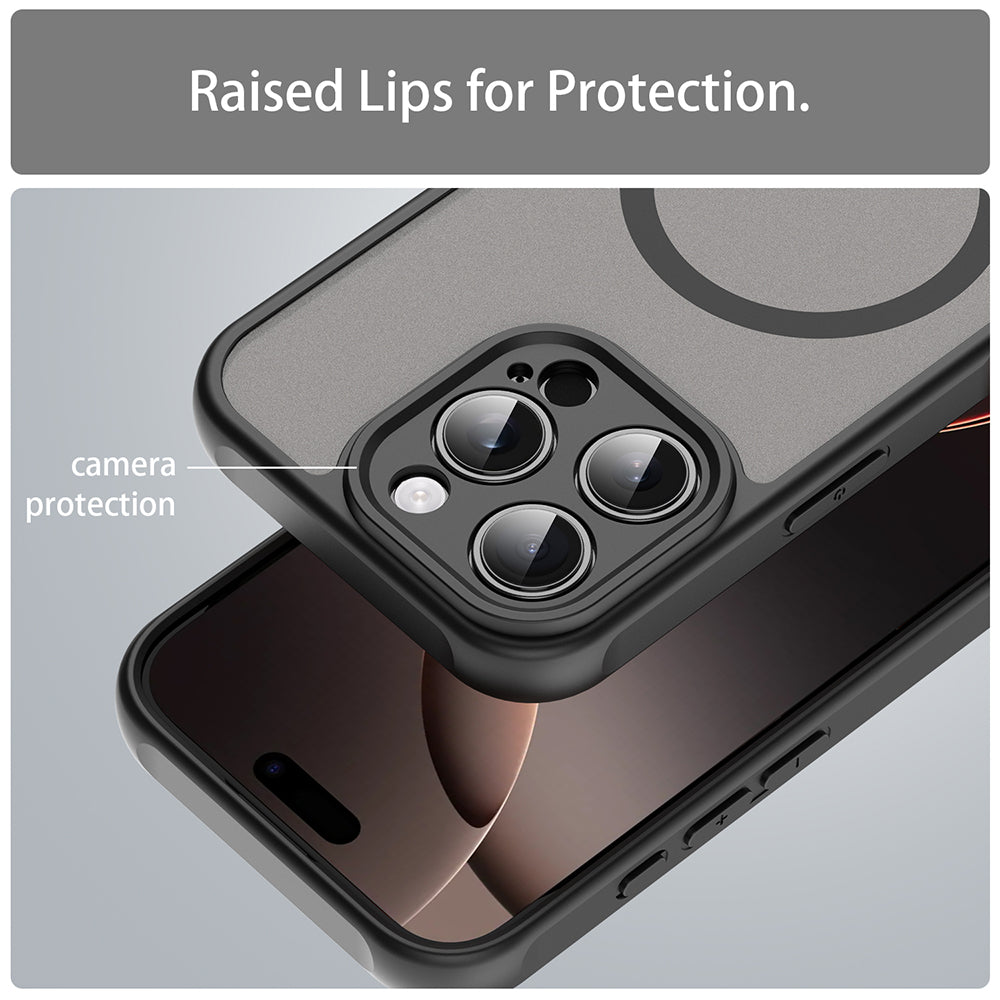 Coque MagSafe pour Apple iPhone 16 Pro, Techsuit, HaloFrost II, Noire