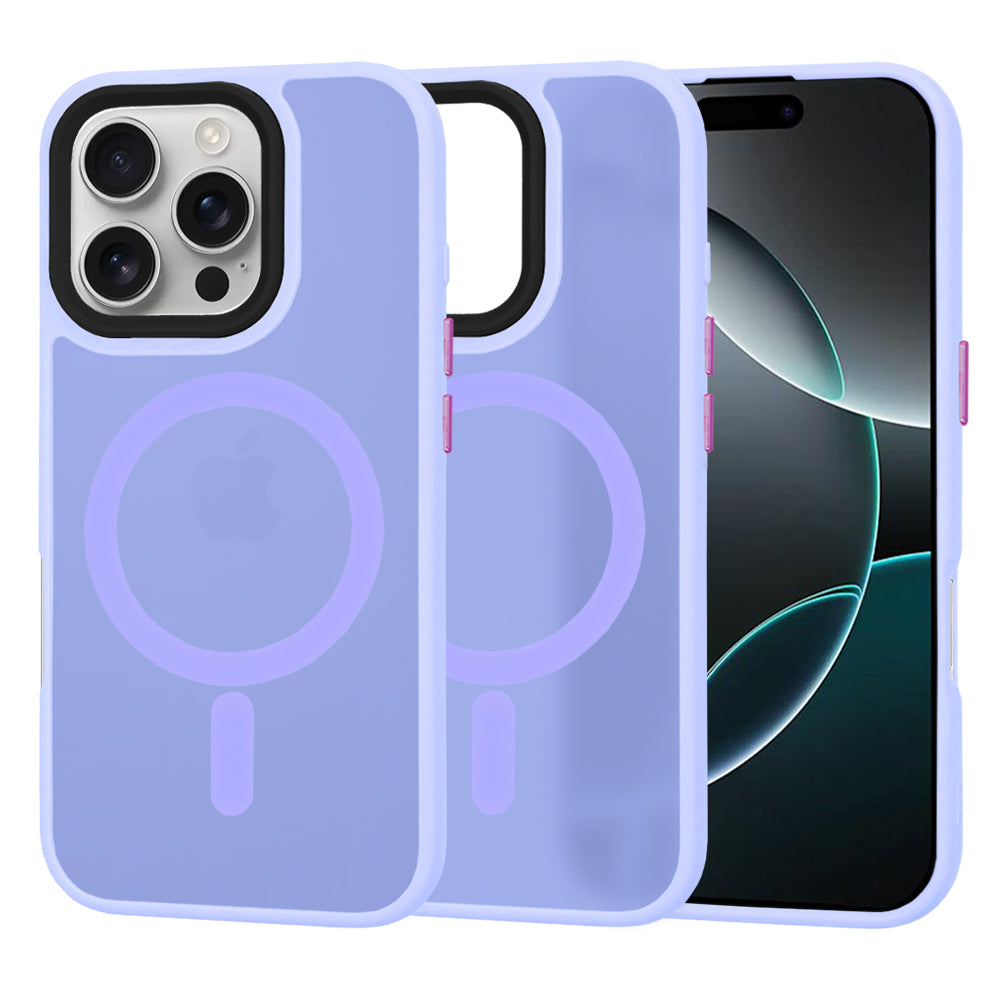Coque MagSafe pour Apple iPhone 16 Pro, Techsuit, HaloFrost, Violet Clair