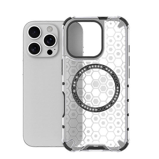 MagSafe Case for Apple iPhone 16 Pro, Techsuit, HoneyComb Shield, White