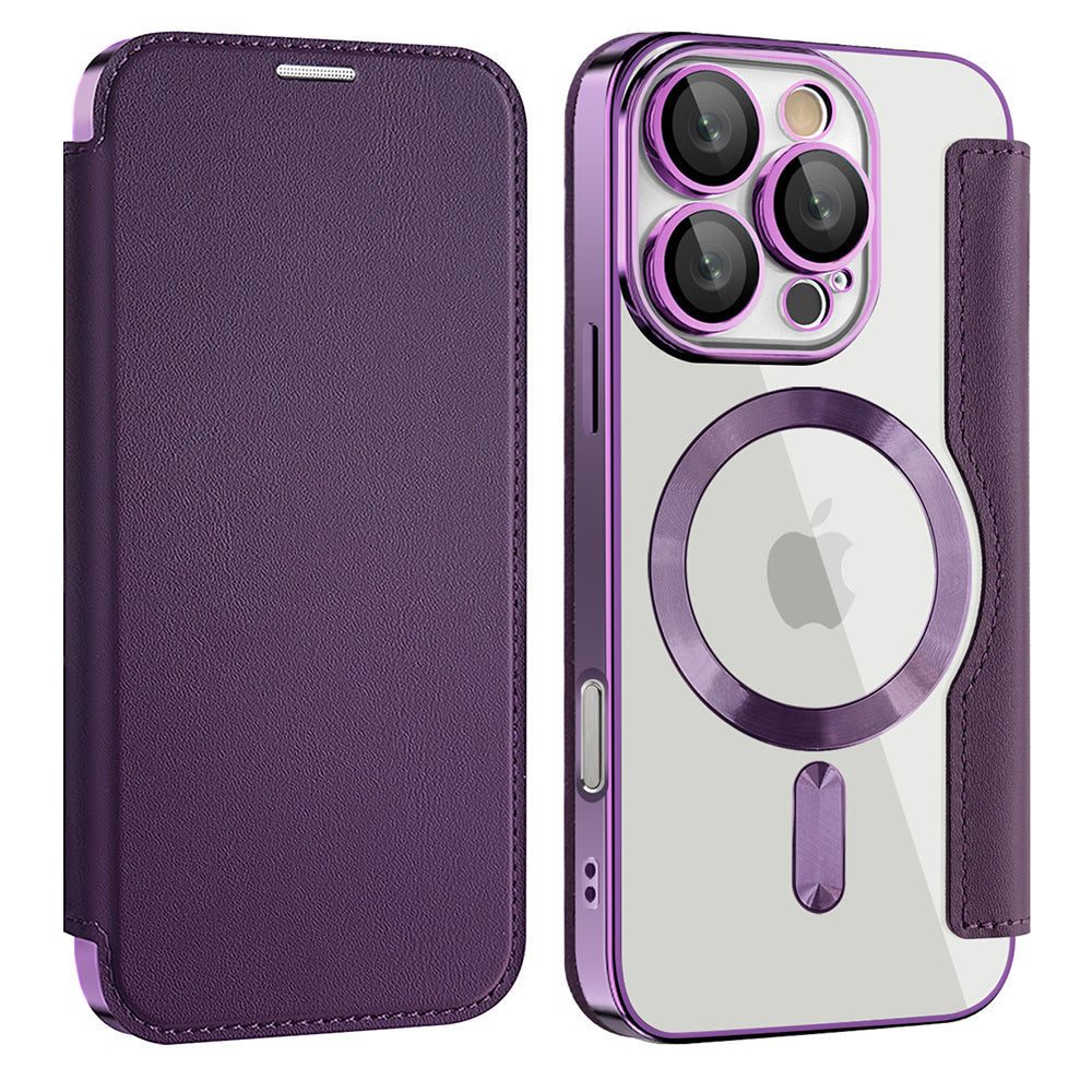 Coque MagSafe pour Apple iPhone 16 Pro, Techsuit, SmartMag Book, Violet