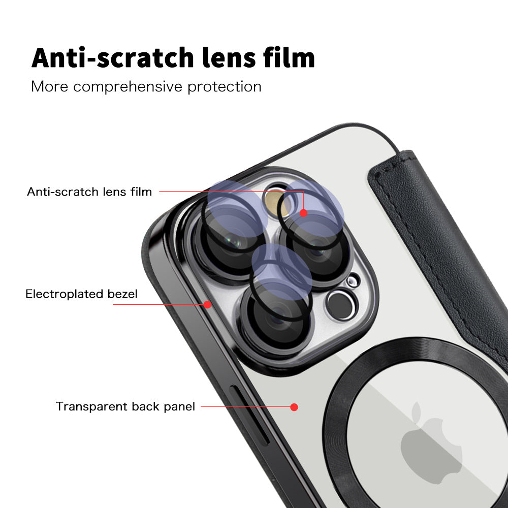 Coque MagSafe pour Apple iPhone 16 Pro, Techsuit, SmartMag Book, Noire