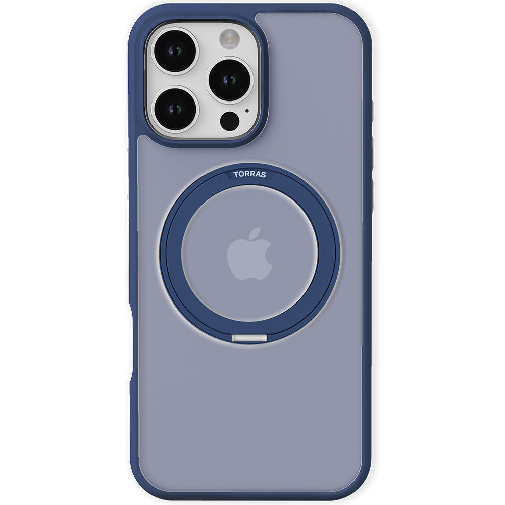 Coque MagSafe pour Apple iPhone 16 Pro, Torras, Ostand Pro, Bleu Marine