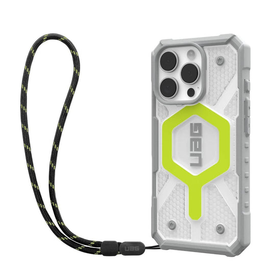 Coque MagSafe pour Apple iPhone 16 Pro, Urban Armor Gear, Pathfinder Clear avec cordon, Vert