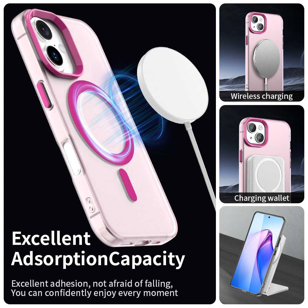 Coque MagSafe pour Apple iPhone 16, Techsuit, CandyCase, Rose