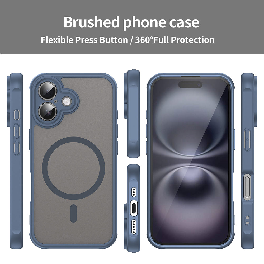 Coque MagSafe pour Apple iPhone 16, Techsuit, HaloFrost II, Bleu marine