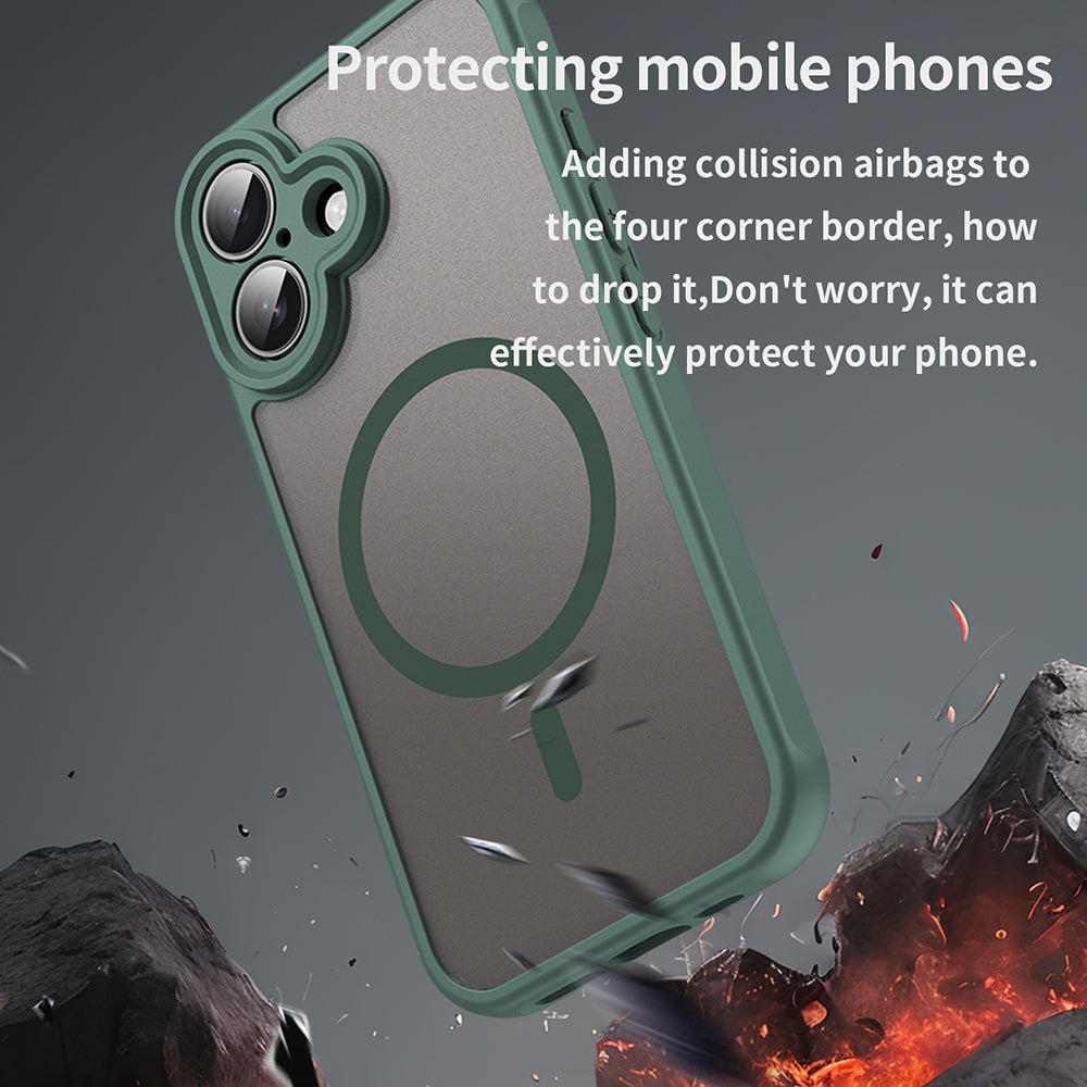 Coque MagSafe pour Apple iPhone 16, Techsuit, HaloFrost II, Vert