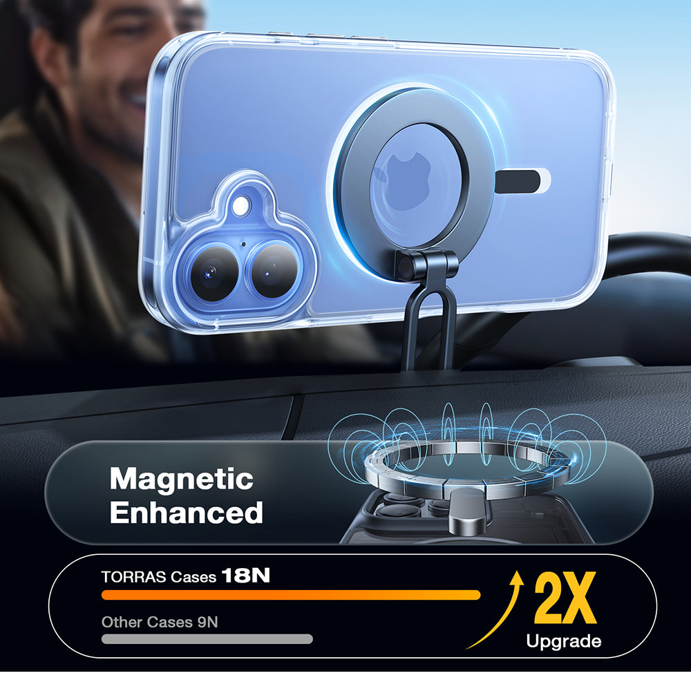 Coque MagSafe pour Apple iPhone 16, Torras, Diamond, Transparente