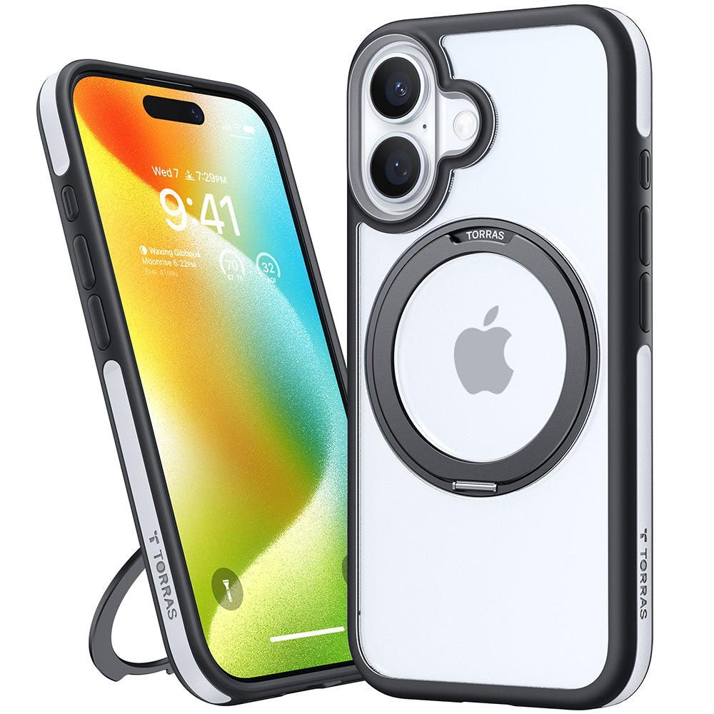 MagSafe Hülle für Apple iPhone 16, Torras, Ostand R Fusion, Schwarz