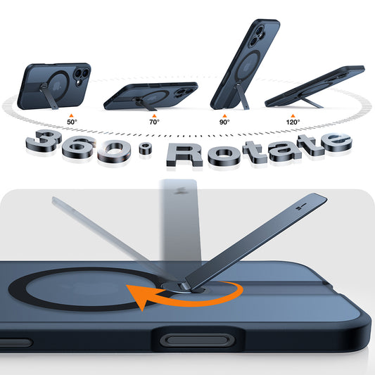 Housse MagSafe pour Apple iPhone 16, Torras, Pstand Spin, Noire