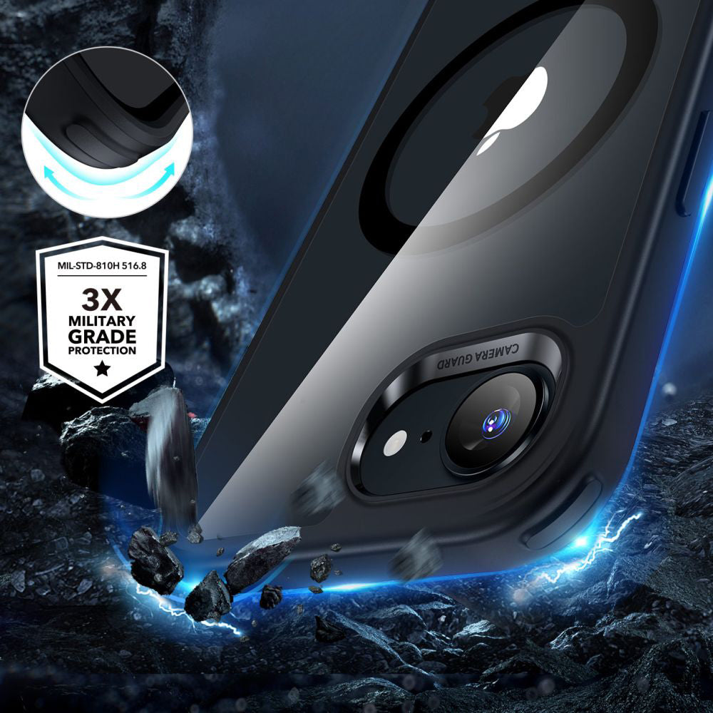 Coque MagSafe pour Apple iPhone 17e / 16e, ESR, Classic Hybrid, Noir Transparent