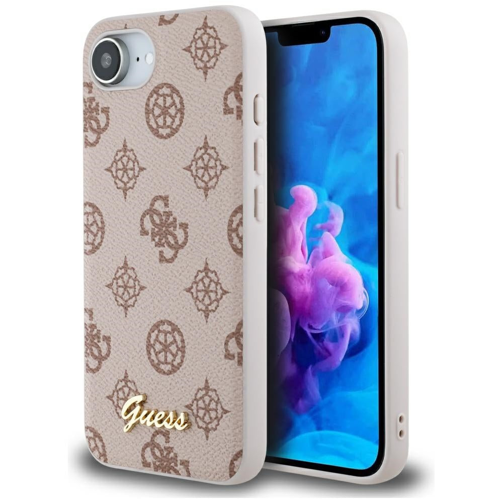 MagSafe Case for Apple iPhone 17e / 16e, Guess, Peony Script, Brown