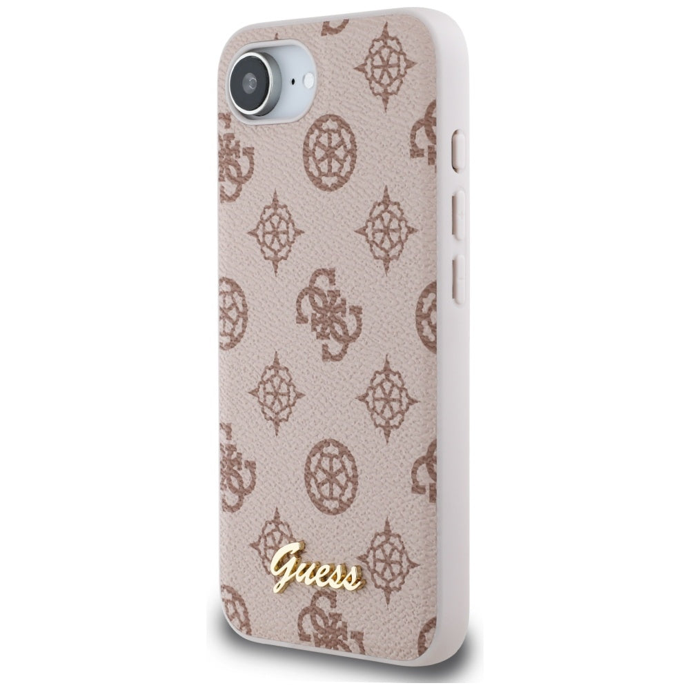 MagSafe Case for Apple iPhone 17e / 16e, Guess, Peony Script, Brown