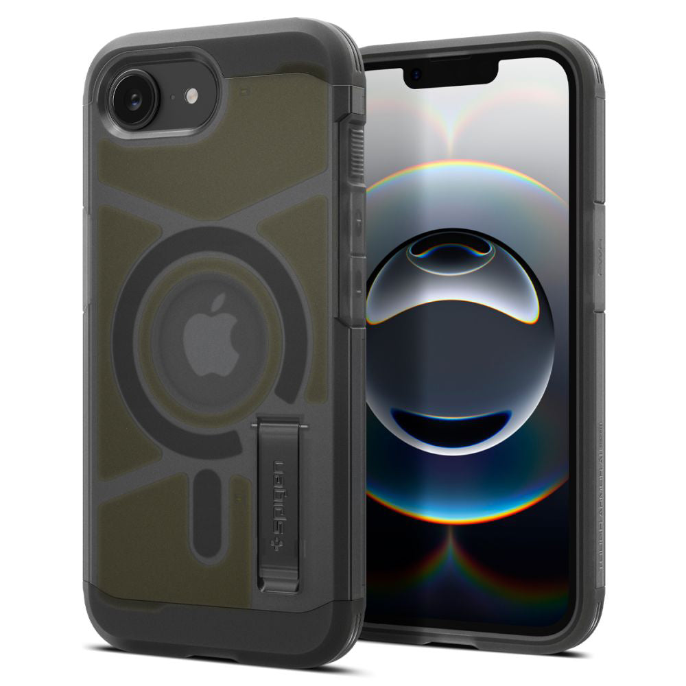 Coque MagSafe pour Apple iPhone 17e / 16e, Spigen, Tough Armor, Noir Satiné