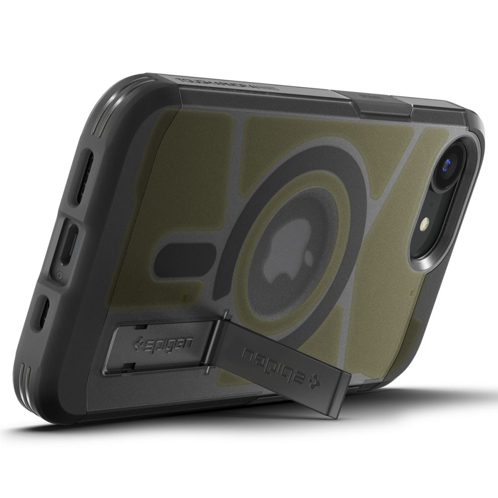 Coque MagSafe pour Apple iPhone 17e / 16e, Spigen, Tough Armor, Noir Satiné