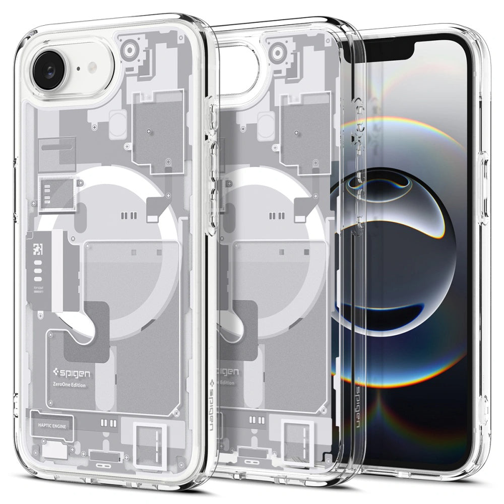 Coque MagSafe pour Apple iPhone 17e / 16e, Spigen, Ultra Hybrid Zero One, Blanche