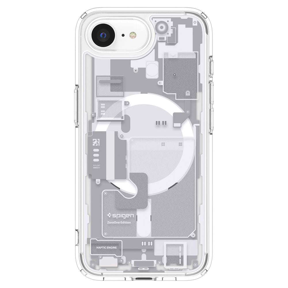 Coque MagSafe pour Apple iPhone 17e / 16e, Spigen, Ultra Hybrid Zero One, Blanche