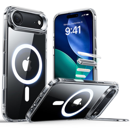 Coque MagSafe pour Apple iPhone 17 Air, ESR, Classic Hybrid Kickstand, Transparente