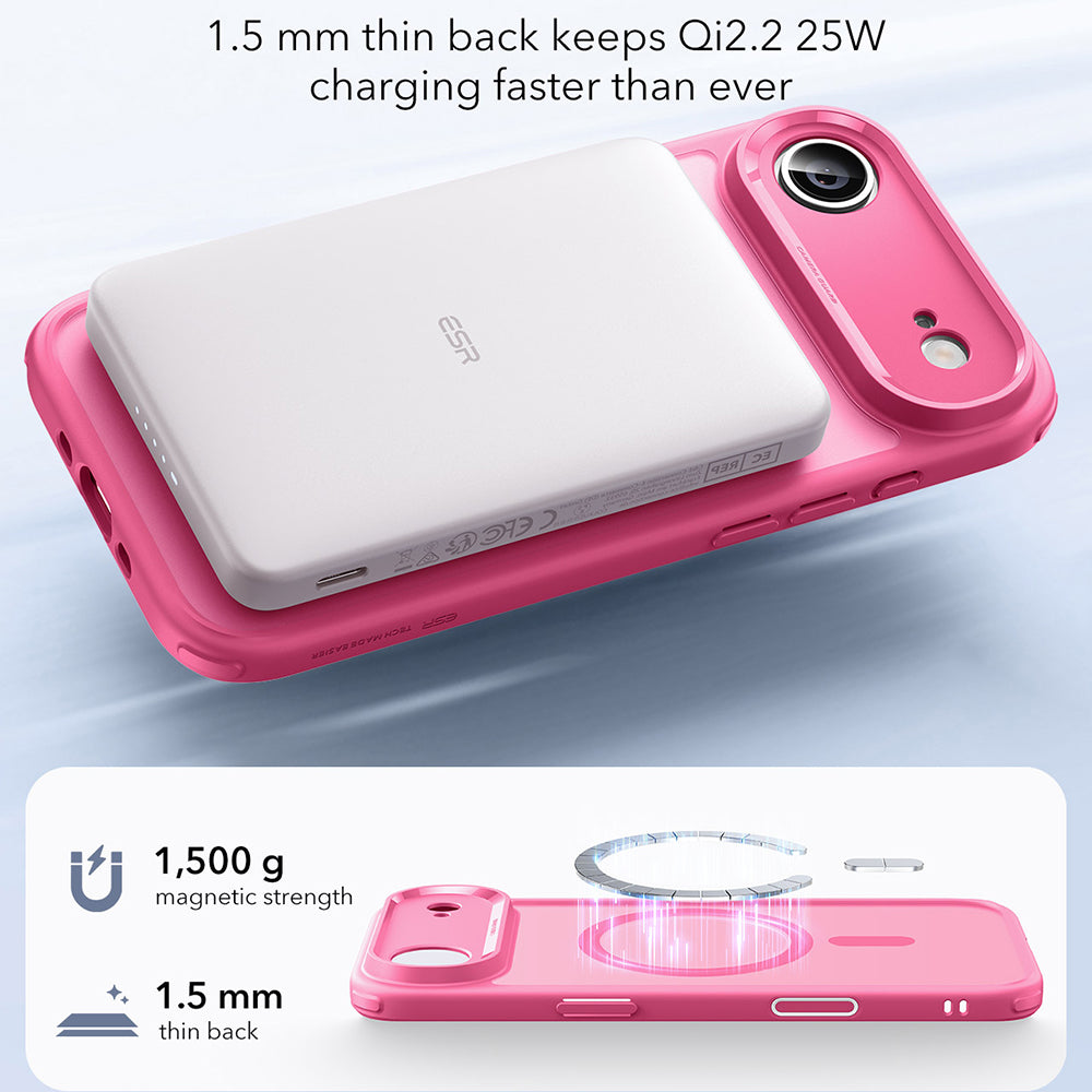Coque MagSafe pour Apple iPhone 17 Air, ESR, Classic Hybrid, Rose Satiné