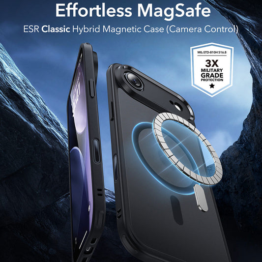 Housse MagSafe pour Apple iPhone 17 Air, ESR, Classic Hybrid, Noir Satiné