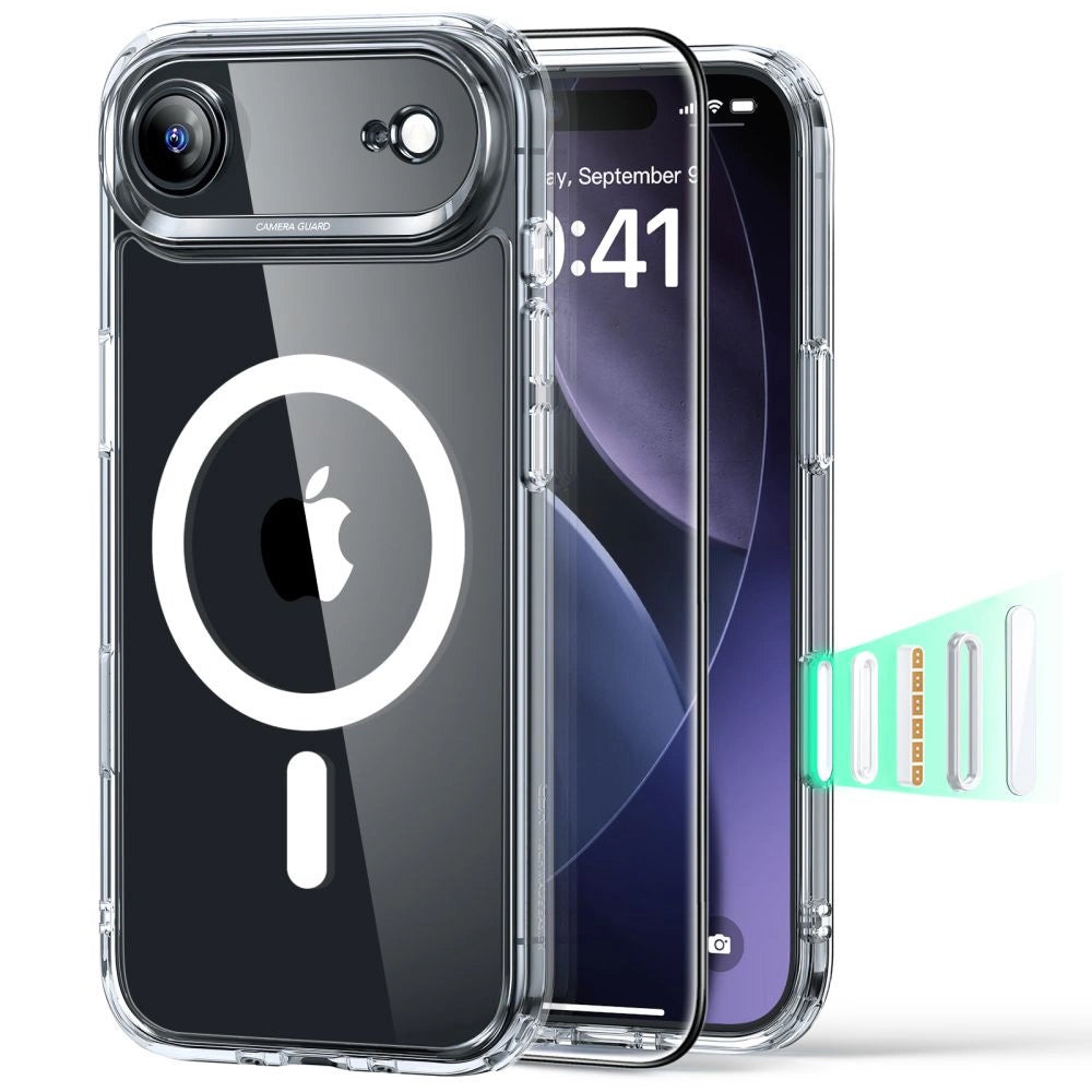 MagSafe Hülle für Apple iPhone 17 Air, ESR, Classic Hybrid mit Displayschutz, Transparent
